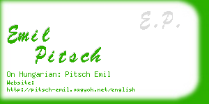 emil pitsch business card